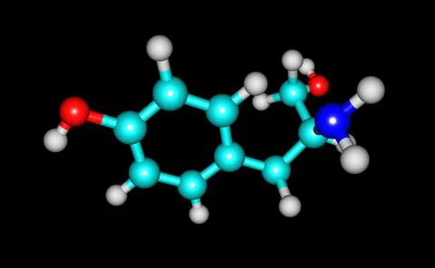 Tyrosol molecular structure isolated on black Stock Illustration