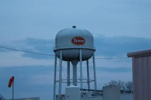 Tyson Foods water tower 'epicenter ' of COVID-19 in Cass County Indiana, Stock Photos