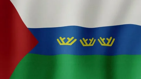 Tyumen Oblast. The flag flutters in the wind Stock-Footage 213875404