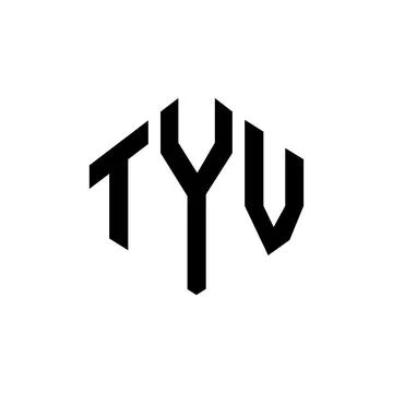 TYV letter logo design with polygon shape. TYV polygon and cube shape logo .. Stock Illustration