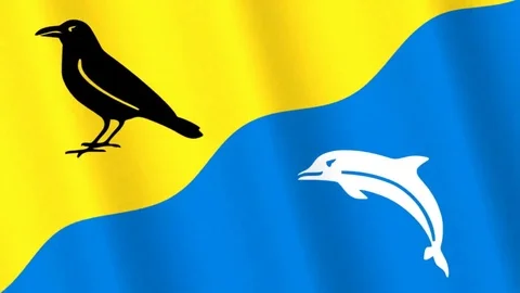 Tywyn realistic flag looping HD background Stock Footage 84280957
