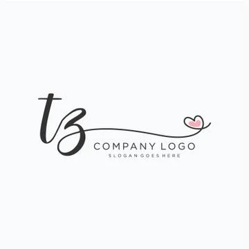 TZ Initial handwriting logo design Stock Illustration