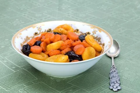 Tzimmes, tsimmes, stewed sweet carrots with dried fruit Stock Photos