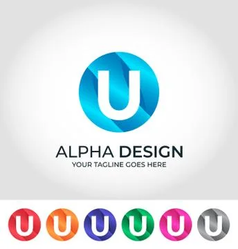 U Alphabet Creative Logo Design Concept Stock Illustration