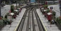 U-Bahn Light Rail System Tramway Arriving Arrival Station Tram Passing Cologne 4k or 4k+ Resolution