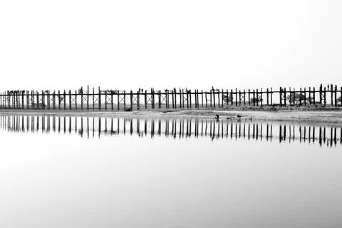 U Bein Bridge Stock Photos