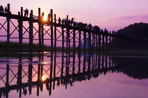 U Bein Bridge Stock Photos