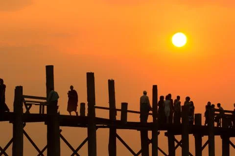 U Bein Bridge Stock Photos