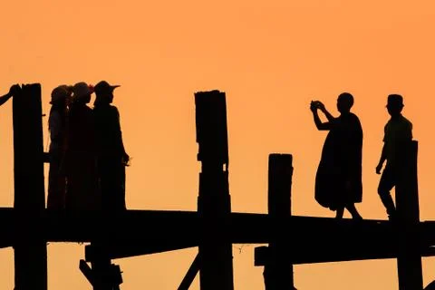 U Bein Bridge Stock Photos