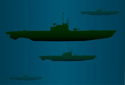 U Boat Wolf Pack Stock Illustration