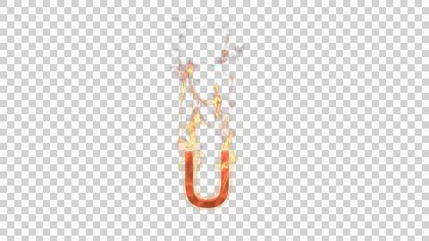 U - Burning letter Stock Illustration
