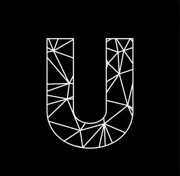 U geometric triangle block chain font Stock Illustration