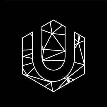U geometric triangle blockchain font Stock Illustration