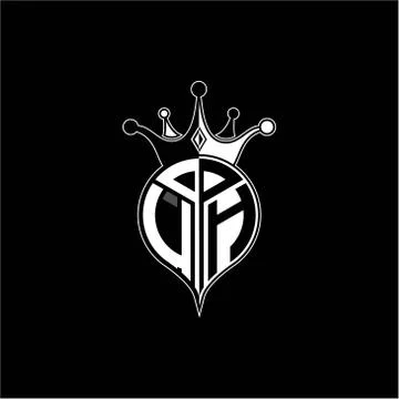 U H circle monogram logo emblem style with clown crown shape vector decoratio Stock Illustration