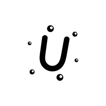 U hand drawn alphabet  vector design template illustration Illustrazione stock