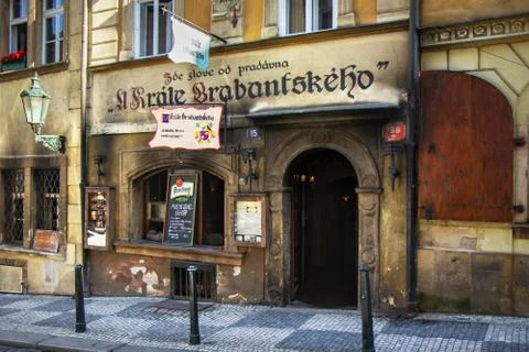 U Krale Brabantskeho tavern in Prague Stock Photos