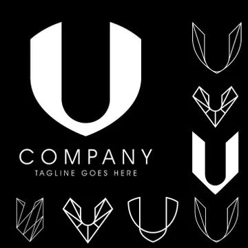 U letter based logos vol 1. vector Stock Illustration