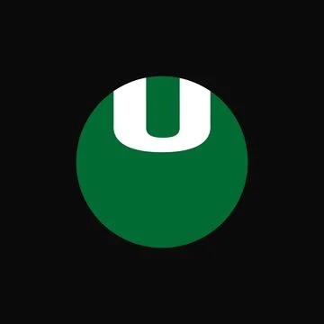 U letter iconic logo vector illustration. U flat logo in circle shape Stock Illustration