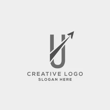 U letter initial incorporated with Arrow logo design vector illustration. Usa Stock Illustration
