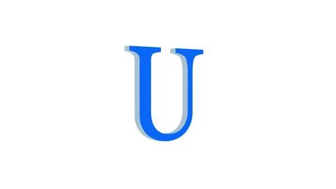 U letter logo loopable blue color white background Illustrazione stock