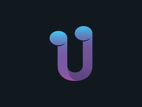 U letter music note vector logo Stock Illustration