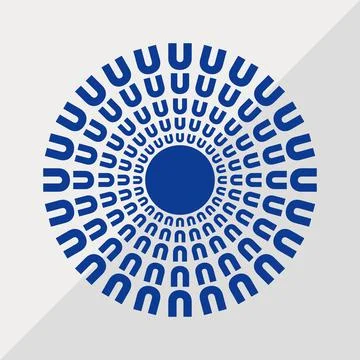 U letter patterns conceptual mandala vector illustration. U text textures Stock Illustration