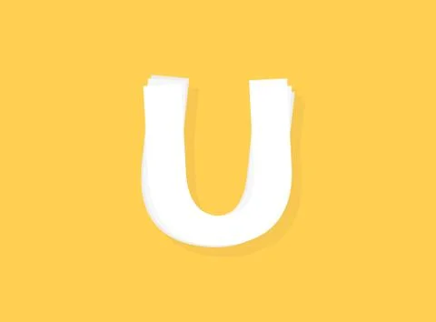 U Letter vector font, modern layers design. Eps10 illustration 스톡 일러스트