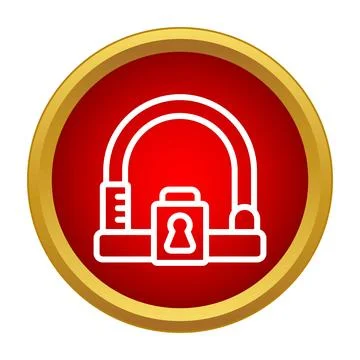 U lock bicycle security icon protecting belongings 库存插图