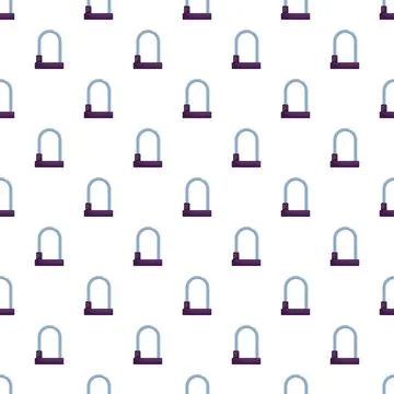 U lock security pattern protecting bicycles on white background Stock Illustration
