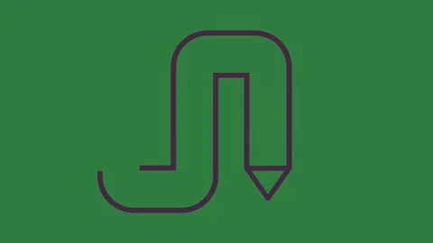 The u logo on a green background and letter j with l it in black screen white Stock Footage 336954907