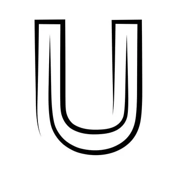 U logo studio letter, u design icon logotype technology font Stock Illustration
