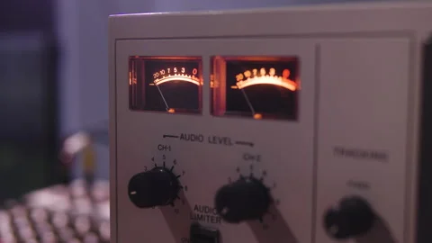 U-matic machine VU audio meters Stock Footage 327415825