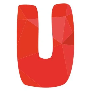 U red alphabet vector letter isolated on white background Stock Illustration