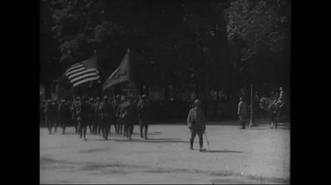U. S. Troop marching in Lassigny Stock Footage 43331071
