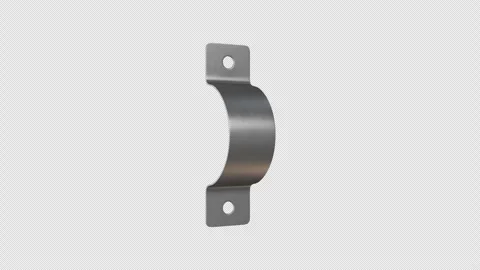 U Shape Pipe Metal Strap Rotating on a Transparent Background. Seamless Loop. 4K Stock Footage 304286884
