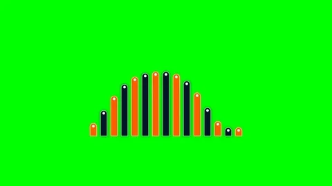 U shaped bar chart showing alternating orange and dark blue vertical columns Stock Footage 340900761