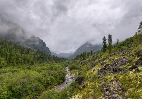 U-shaped valley Stock Photos