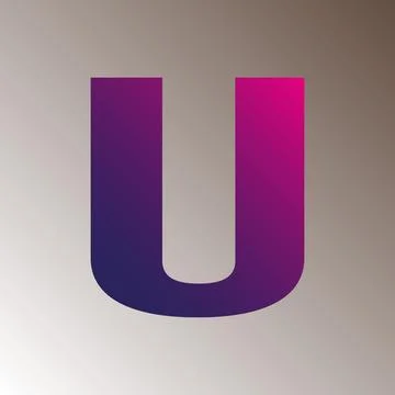 U text gradient color letter mark logo template vector design Stock Illustration