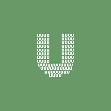 U text pattern for u letter vector conceptual logo, t-shirt design Stock Illustration