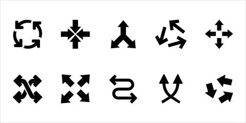 U Turn and Right Angle Arrow Symbols Stock Illustration