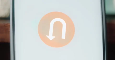 U Turn arrow icon, undo function symbol Stock Footage 313864407