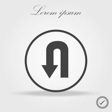 U-Turn Roadsign - road sign with turn symbol isolated, Vector illustration Stock Illustration