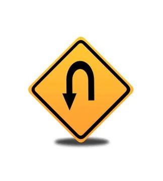 U turn sign Stock Illustration