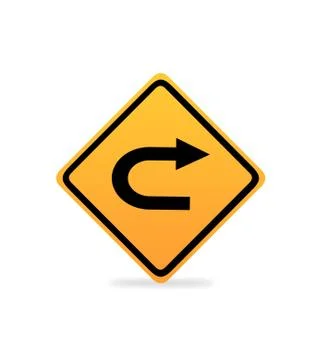 U turn sign Stock Illustration