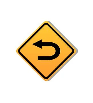 U turn sign Stock Illustration
