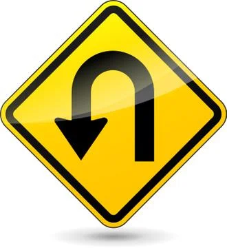 U-turn sign Stock Illustration