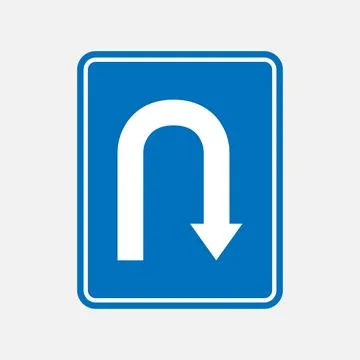 U turn sign Stock Illustration