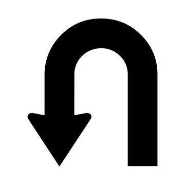 U turn symbol Stock Illustration