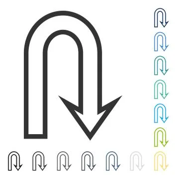 U Turn Vector Icon Stock Illustration