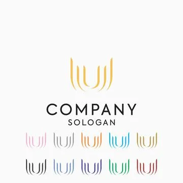 U typography logo design Stock Illustration